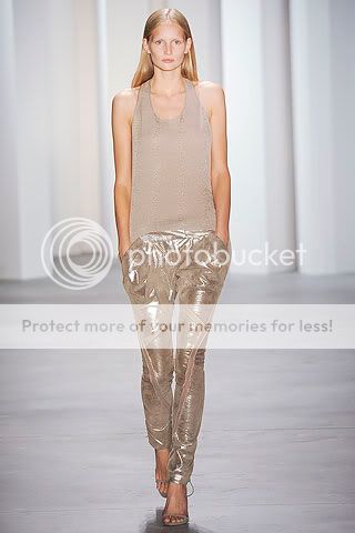 preen, metallic, silver pants